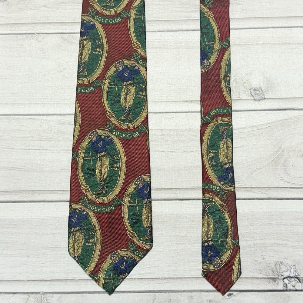 Robert Talbott Tie Golf Club Red Reichert’s Silk Golfer Necktie 57” VTG